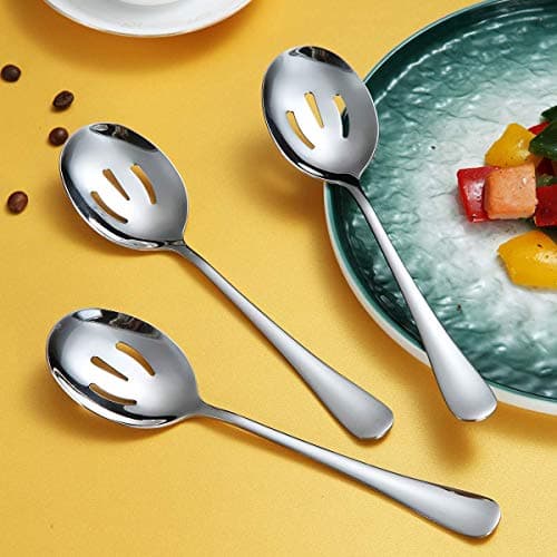Kyraton 4-Piece Serving Set - Slotted Stainless Steel Spoons, Pack of 4 6