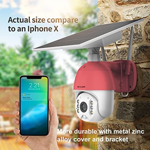SOLIOM S600 Outdoor WiFi Security Camera - 360° Pan Tilt, Solar Powered with Battery, Motion Detection, Color Night Vision, 2-Way Talk, Remote Access 5