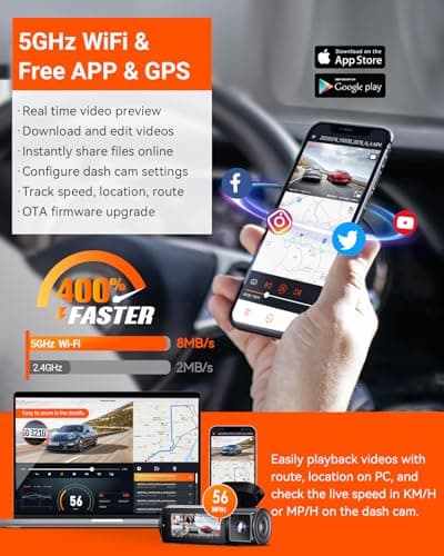 Vantrue N5 4 Channel WiFi 360° All Sides Dash Cam, STARVIS 2, IR Night Vision, 2.7K+1080P*3 Front Rear Inside Dashcam, Voice Control, GPS, 24 Hours Buffered Parking Mode Dash Camera, 512GB Max (N5) 6