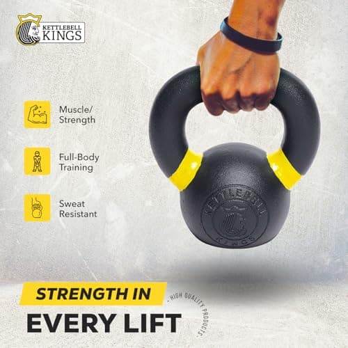 Kettlebell Kings Kettlebell Weights - Powder Coat Kettlebell Weights (4KG) For Women and Men - Powder Coating for Durability, Rust Resistance and Longevity - Weighted in Kilograms - 11x6x12.5 inches 5