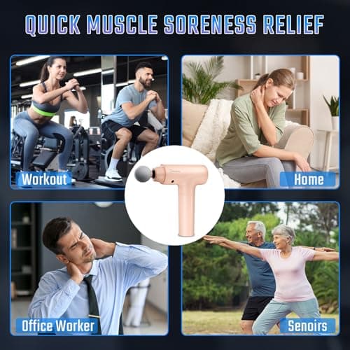 cotsoco Massage Gun Deep Tissue, Muscle Massage Gun with 9 Attachment Heads 20 Speeds & Silent Brushless Motor for Pain Relief, Handheld Percussion Back Massager Gun for Athletes(Pink) 6