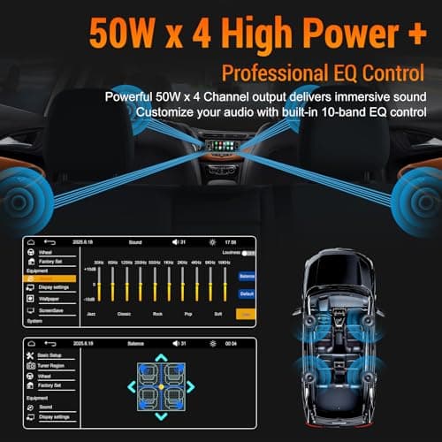 Single Din Car Radio with Apple CarPlay, Backup Camera，External Mic,Single Din Touchscreen Radio Supports Android Auto, Bluetooth, Dual Physical Knobs,SWC, EQ, FM Radio (Black) 5