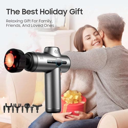 JOYSUWERUN Massage Gun with Heat, Mini Massage Gun - Portable Handheld Muscle Pain Relief and Recovery Tool, Compact and Convenient for Travel and Home Use, 8