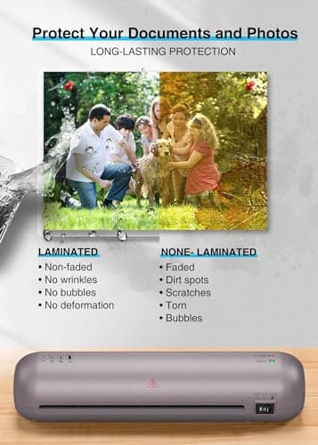 Laminator, A4 Laminator Machine, 13 Inch with 6 in-1 Personal Desktop Hot&Cold Laminator with Laminating Sheets 30pcs for Office School Home Business 6