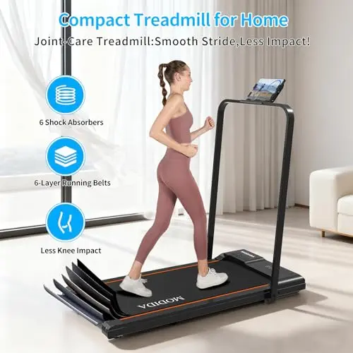 MODIDA 3-in-1 Treadmill for Home, Portable Walking Pad with Hand & Running Machine with Remote Control & LED Display, Compact Electric Treadmill for Home & Office, 300 lbs Capacity 8