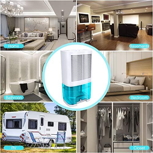 Dehumidifier 68oz(2000ml) Small Dehumidifier with Drain Hose for Up to 650 sq.ft Ultra Quiet Mini Portable Air for Home Basements Bathroom Bedroom Closet Kitchen RV 5