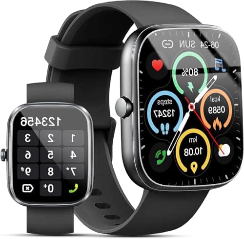 Smart Watch, 1.91" Smartwatch for Men Women (Answer/Make Call), Fitness Tracker with 100+ Sport Modes, IP68 Waterproof, Heart Rate/Sleep Monitor, Spo2, Pedometer, Activity Tracker for Android iOS