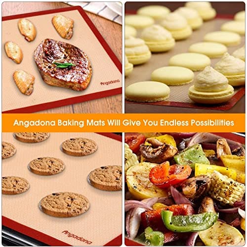 Silicone Baking Mats Set of 6, Food Grade Non-stick Reusable Baking Mat, Silicone Baking Slip Mat Oven Liner Sheet, Round & Square Cake Pan Mat, Pastry Board Rolling Dough Mats for Macaron Cookie 5
