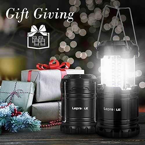 Lepro LED Lanterns Battery Powered, Camping Essentials, IPX4 Water Resistant, Outdoor Portable Lights for Emergency, Hurricane, Storms and Outages, 4 Pack 8