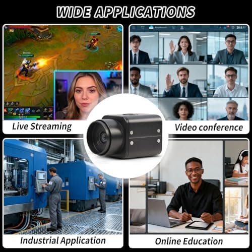 MOKOSE HDMI Camera, HD 1080P 60FPS Digital Security Camera, Industry Digital Camera with 3.2mm No Distortion HD Lens 7