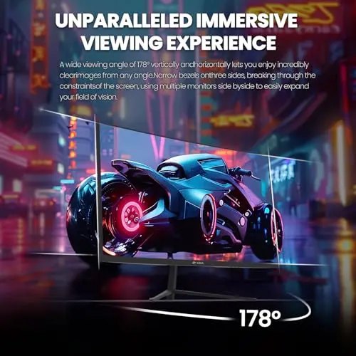 CRUA 24 Inch 200hz/180hz Curved Gaming Monitor, FHD 1080P Frameless Computer Monitors, Support AMD freesync Low Motion Blur, Eye Care, DisplayPort, HDMI, Compatible Wall Mountable Installs-Black 7