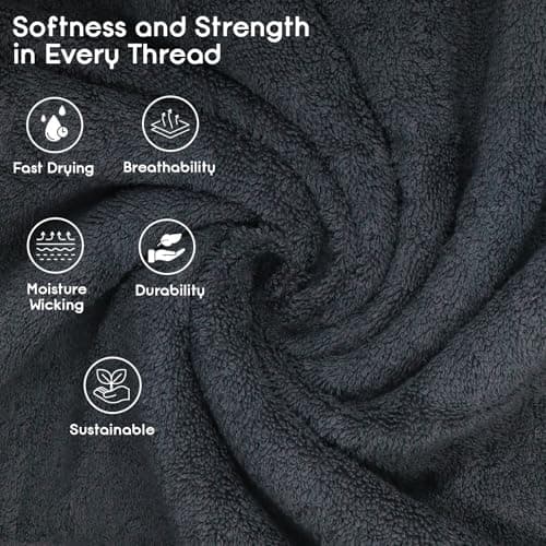 Ariv Premium Bath Towels Pack of 4, 100% Cotton, Large, Super Soft, Highly Absorbent, Quick Dry, Durable, Comfortable, Great Value & Quality, Perfect for Home & Bathroom - Grey 6