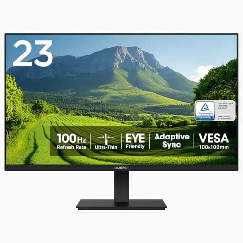 KOORUI 23 Inch Computer Monitor, FHD 1080p 100Hz, VESA Mountable, Adpitive Sync, Eye Care and Tilt, Black