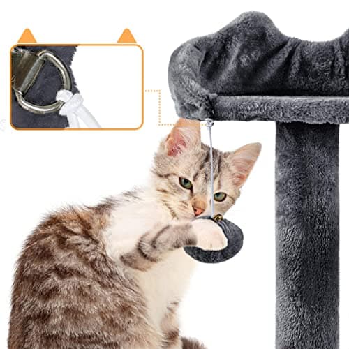 Yaheetech Cat Tree, 69 Inches Large Multi-Level Cat Tower House with Condo Scratching Post Plush Hammock & Perch, Tall Kitty Furniture Cat Tree for Indoor Cats 8