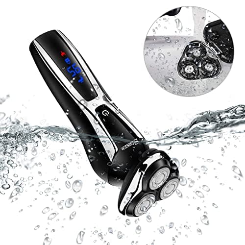 SURKER Electric Shaver Razor Cordless Beard Trimmer for Men Nose Hair Trimmer 3 in 1 Grooming Kit Plus 1 Facial Cleansing Brush Waterproof USB Rechargeable Dry Wet 7