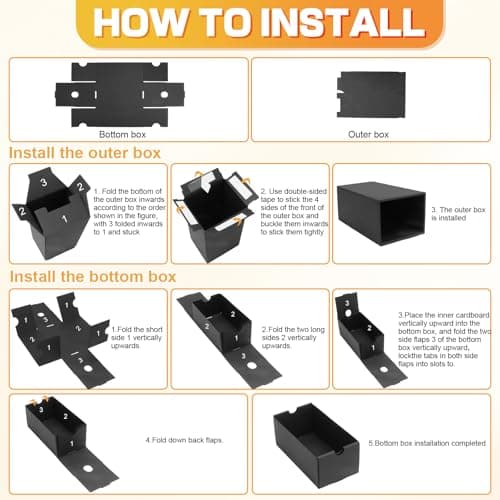 aopule 4Packs 4x6 Index Card Box,Index Card Organizer Box with Lid,Hold 4000 Cards,Black Recipe Holder for 4''x6'' Notecard Recipe Flashcard Card 6