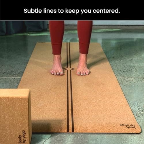 Luxury Cork Yoga Mat - Non Slip, Extra Thick Grip. Thicker, Longer, and Wider for More Comfort and Support. Tough Enough For Hot Yoga. Natural, Non Toxic, and Eco Friendly. Optional Alignment Lines. 8