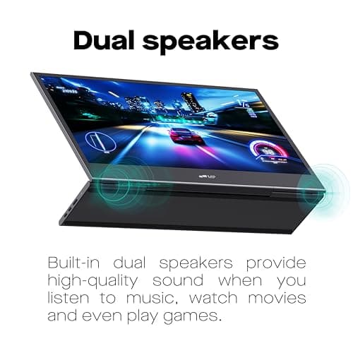 MP Mobile Pixels Glance Laptop Portable Monitor, 16 Inch 1080P FHD Display USB-C/HDMI Portable Monitors, Travel Monitor with Dual Speakers for macOS/Windows/DeX 5