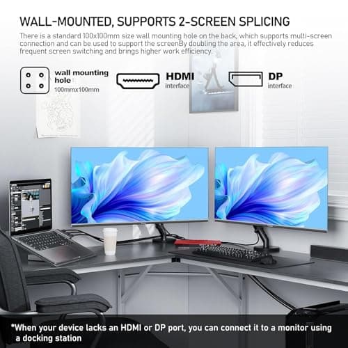 Gawfolk 32 Inch 4K UHD Computer Monitor, Ultra-Clear (3840×2160p) Screen, 100% sRGB,178° Viewing Angle, HDMI、Display Port, Compatible with Wall mounting 100 * 100MM - Black 7