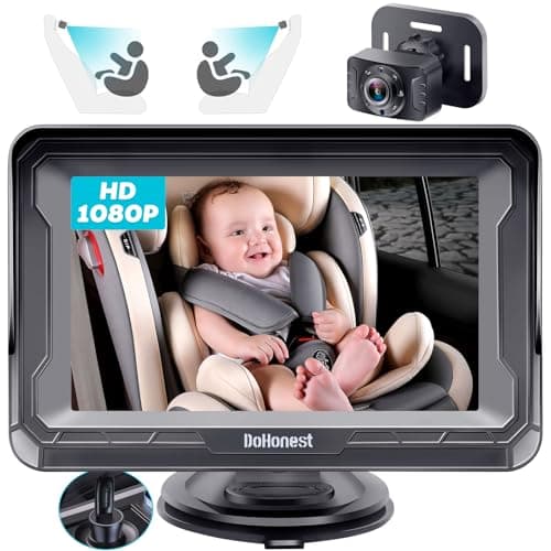 DoHonest Baby Car Camera 1080P HD: Rearview Baby Car Monitor with Night Vision, 150° Wide Angle, 360° Adjustable, Easy USB Plug-and-Play Installation - Infant Car Seat Safety Camera