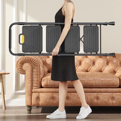 KINGRACK 4 Step Ladder, Sturdy Steel Step Stool with Anti-Slip Wide Pedals, Handrail, Safe-Lock Design, Pass 800lbs Load Testing, Folding Portable Ladder for Multi-Purpose, Home, Kitchen, Black 7