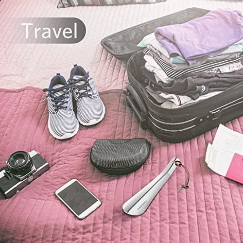 ONEKOO Shoe Horn 7.5 Inch, Portable Shoe Horns, Travel Shoes Horn, Premium Stainless Steel Metal Shoe Horn, Shoe Helper for Men, Shoe Spoon for Women, Metal Shoe Helper for Kids or Adults 6