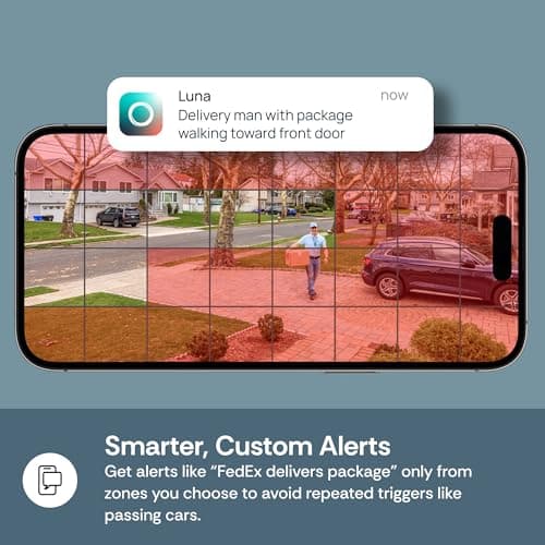 Luna 3MP 2K Window Camera, 2.4GHz WiFi6 Indoor Cameras for Home Security Outdoor, Smart AI Descriptive Motion Alert, Color Night Vision, Stick-On Glass-Mount Wired, Easy & Quick Install 5