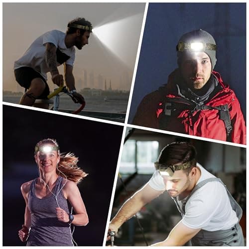 EverBrite Rechargeable Headlamp - 350 Lumens Head Lamp for Adults, 7 Modes with White/Red/Green Light, 30°Adjustable LED Headlight for Camping, Running, Hunting, and Hiking 7