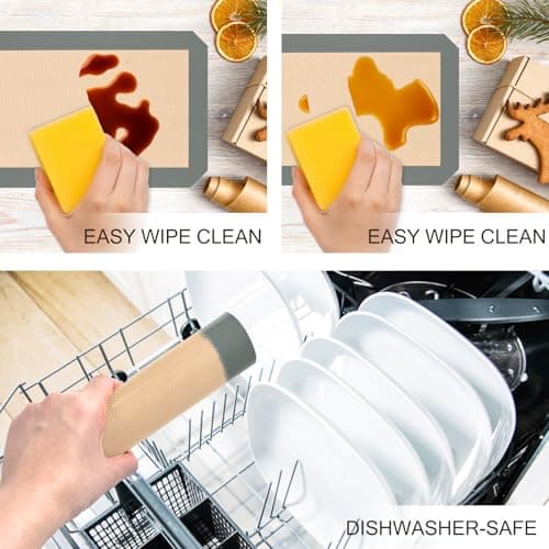 Silicone Baking Mat, 3 Pack Reusable Baking Sheet, Non-Stick ＆ Food Safe Silicone Mats for Baking for Making Cookies Macaroons Bread, Baking Supplies ＆ Accessories 6