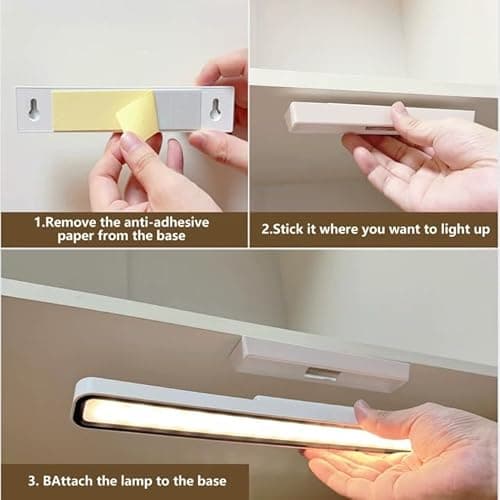 XmnSoly Desk Light Bar 16.5in Magnetic Rechargeable LED Light Bar, 3000K, 4500K, 6000K Color Temperature Battery Powered Under Cabinet Lighting for Desk, Home Office, Shelf, Reading 5