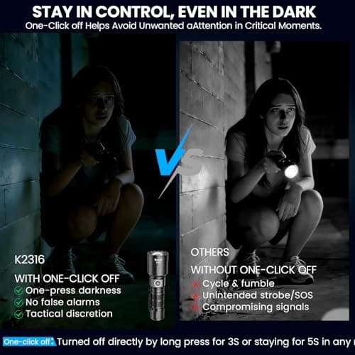 Rechargeable Flashlights High Lumens, Super Bright LED Small Powerful Tactical Flashlight with Memory Function, 6Modes Pocket Waterproof Flash Light for Home,Camping,Car,Emergency,Gifts for Men 9