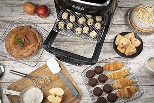 Aria 10 Qt. Touchscreen Air Fryer Oven with Premium Accessory Set and Recipe Book, Premium Black 8