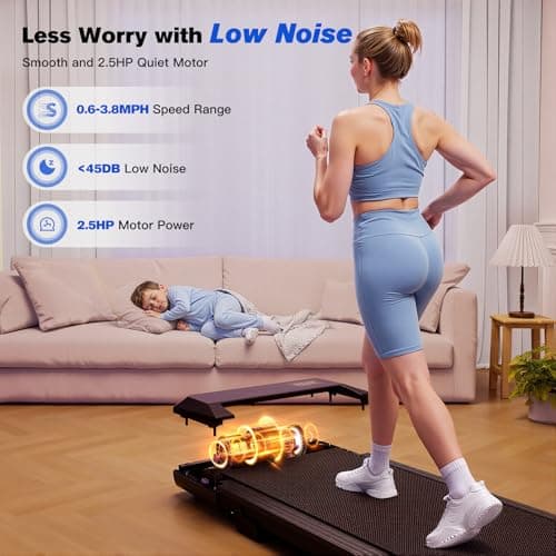 SupeRun Walking Pad with Incline, Under Desk Treadmill, 3 in 1 Portable Treadmills for Home with Remote Control LED Display, 2.5 HP Quiet Mini Treadmill for Office Home Use, 300 Lbs Capacity 7