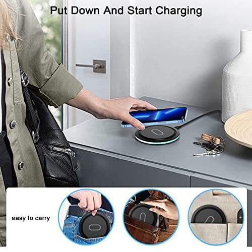 Wireless Charger Samsung Fast Charging Pad for Samsung Galaxy S26/S25 Ultra/S24 FE/S23 Ultra/S22/S21/Z Flip 6 5,15W Wireless Charging Station Charger Mat and QC Adapter for Google Pixel 10 9 8a 7a 8