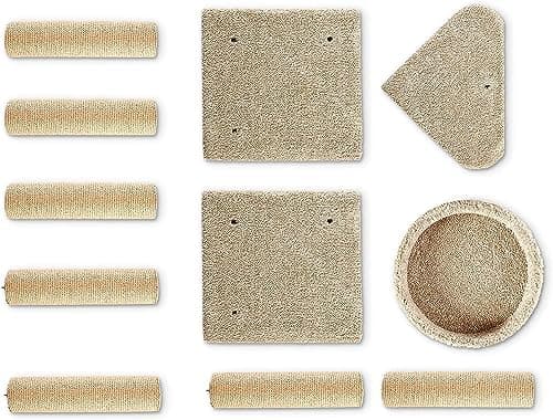 Amazon Basics Cat Tree Tower - Multi-Level Climbing Activity Center for Indoor Cats & Kittens with Scratching Posts, Platform, Jute Rope, Large (45.9"H), Beige 6