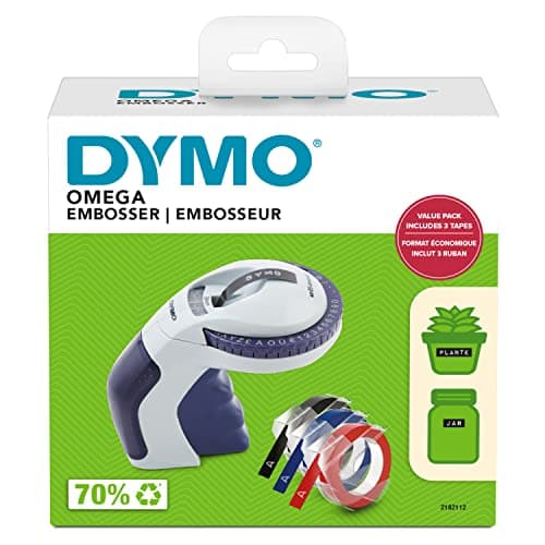 Dymo Embossing Label Maker with 3 Label Tapes | Omega Label Maker Starter Kit | Small, Ergonomic Design with Turn Click Wheel | for Home, DIY & Crafting (£/€, Ä, Ö & Ü) 8