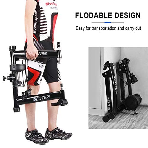 Bike Trainer, Magnetic Bicycle Stationary Stand for Indoor Exercise Riding, 26-29" & 700C Wheels, Quick Release Skewer & Front Wheel Riser Block Included 7