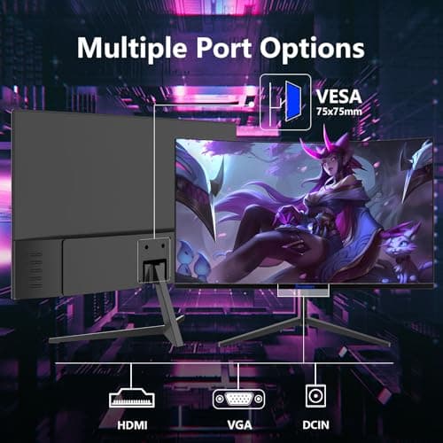 Sealan 24 inch Curved Gaming Computer Monitor FHD 1920x1080p 100Hz Refresh Rate 16:9 Aspect Ratio Free Sync Ergonomic Tilt Home Office Visual Experience for Work Play Support Wallmount (75x75mm) 9
