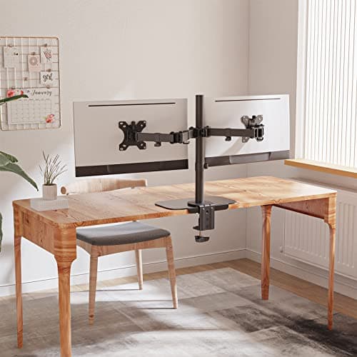 IMtKotW Monitor Mount Reinforcement Plate for Thin, Glass and Other Fragile Tabletop, Steel Bracket Plate Compatible with Most Monitor Stand C-Clamp Installation,Black 6