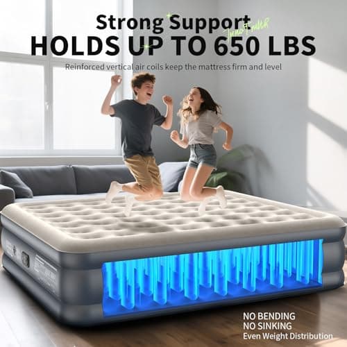 InnoTruth Cal King Air Mattress with Built in Pump, Keep Feet from Dangling, Extra Length Inflatable Blow up Mattress, Luxury Comfort for People(190CM Height), Ideal for Guest & Home, 700lbs 5