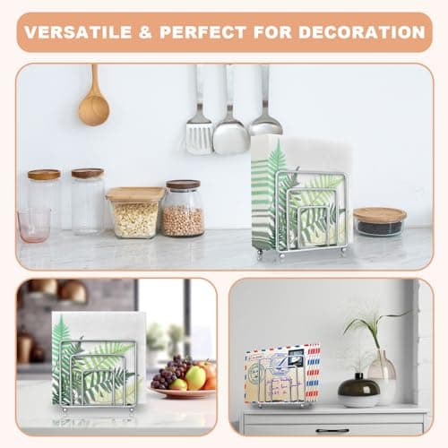 LAIHIFA Napkin Holder, Silver Napkin Holders for Table, Kitchen & Countertops, Modern Metal Cocktail Paper Napkins Holder Napkin Dispenser for Indoor & Outdoor Use 5