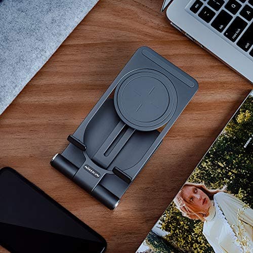 Nillkin Fast Wireless Charger - Metal Foldable and Adjustable Wireless Charging Stand for iPhone 16 15 14 13 12, Samsung Galaxy S25 S24 S23 S22 S21 Ultra/Plus and Android Phones, Space Grey 9
