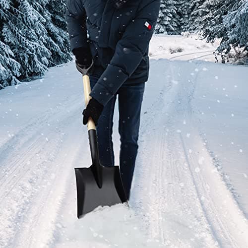 Square Shovel, Shovels for Digging with D-Handle, Overall 41-Inch Long Garden Shovel, Transfer Shovel, Snow Shovel for Car, Garden Tools 5