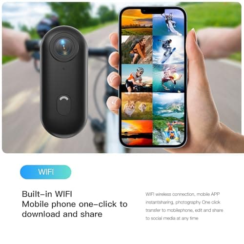 FOUKWAKC H7 64GB 1080P Thumb Action Camera, Mini Body Cameras, Wearable Pocket Vlogging Camera with Magnetic Lanyard, Small Portable Body Cam Helmet Cam for Work, Cycling, Travel, Pet Walking 7