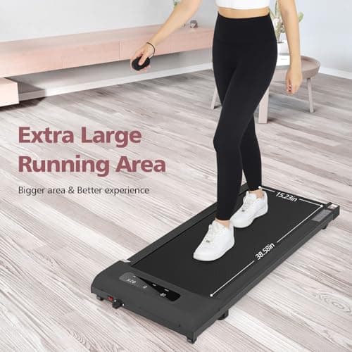 ANCHEER Walking Pads, 2 in 1 Under Desk Treadmill 2.5HP Compact Running Machine with Remote Control, 300lbs Weight Capacity for Home/Gym/Office,Ultra-Quiet, Installation-Free 5