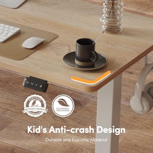 FEZIBO Electric Standing Desk Adjustable Height, 55 x 24 Inch Sit Stand Desk, Home Office Desk, Ergonomic Computer Workstation, Maple 6