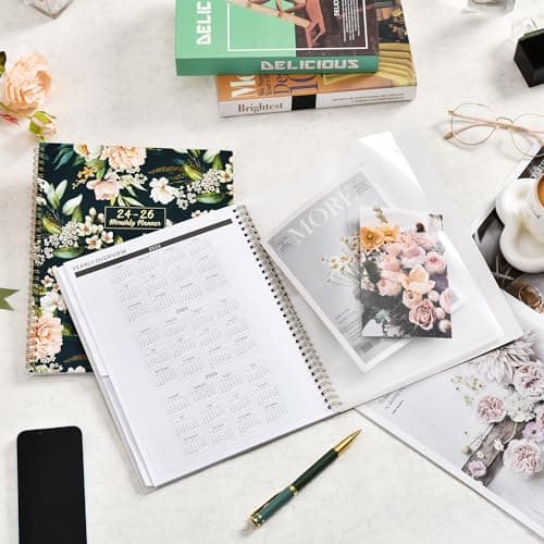 2025-2026 Monthly Planner - JAN. 2025 - JUN. 2026, 9" x 11",18 Months Planner 2025-2026 with Monthly Tabs, Two-Side Pocket, Thick Paper 6