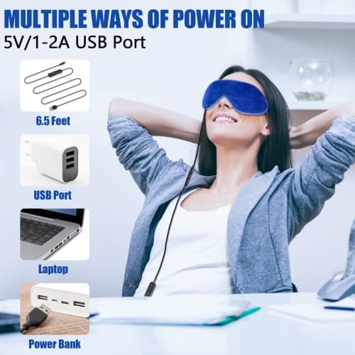 Heated Eye Mask, Dry Eye Mask Heat Eye Compress with Flaxseed, Warm Eye Compress Heating Pad with Temperature Timer Control for Sleep, Blepharitis, Dark Circles, MGD, Puffy Eyes 6