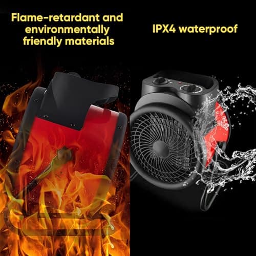 Saker Powerful Portable Heating Cannon,High Power Ceramic Space Heater, 3000W Fast Heating with Adjustable Thermostat for Large Room, Quiet Oscillation & Overheat Protection 10