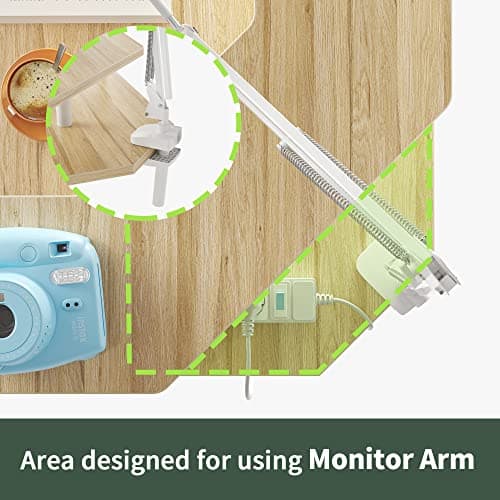 FEZIBO L Shaped Standing Desk with LED Strip & 2 Drawers, Triple Motors Supports Over 300lbs, Upper and Lower Storage Shelves Available, Electric Height Adjustable, for Home Office, Natural 7